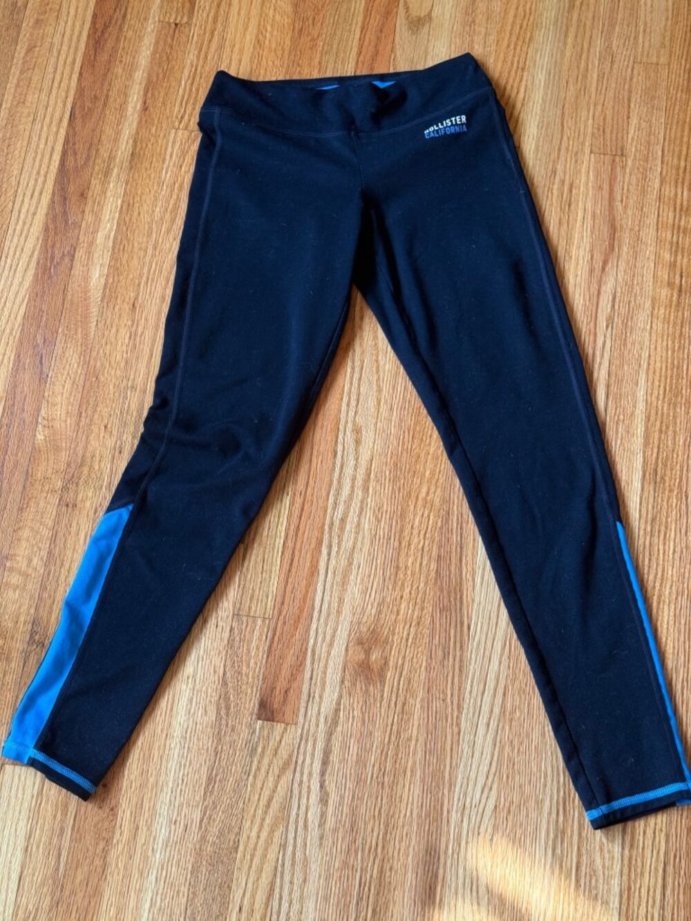 Hollister Navy Blue Colorblock Leggings Teal Turquoise Accent Athleisure S - Picture 7 of 7